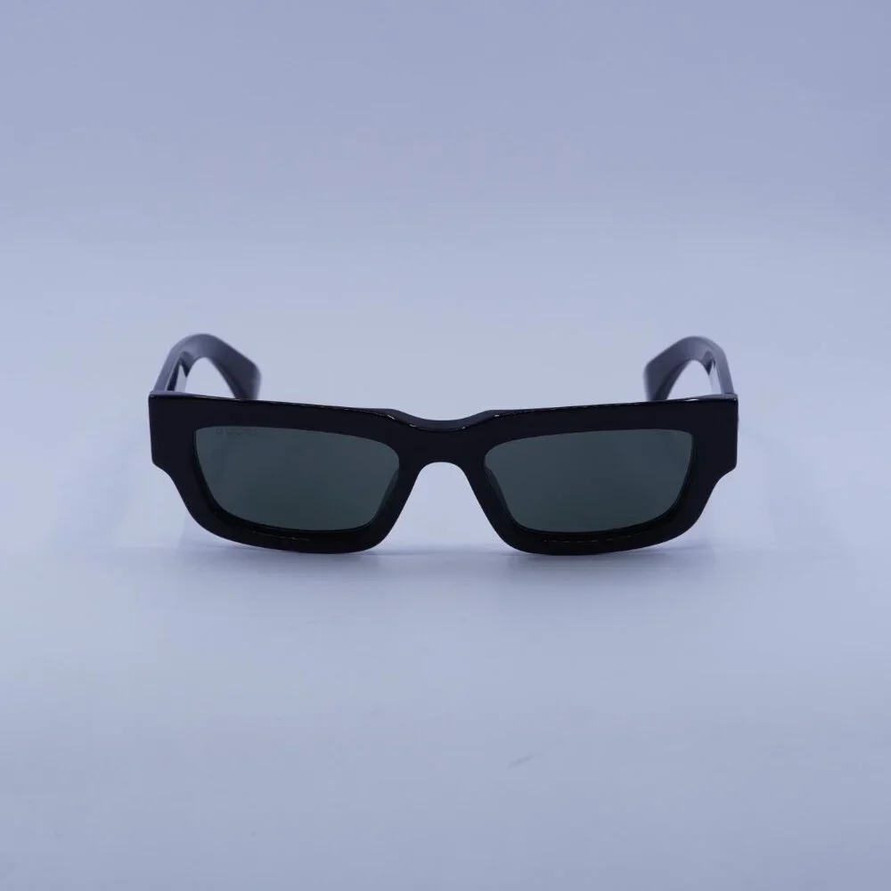 Gucci GG1838S 001 Sunglasses Shiny Black Cat Eye Frame, Grey Lenses